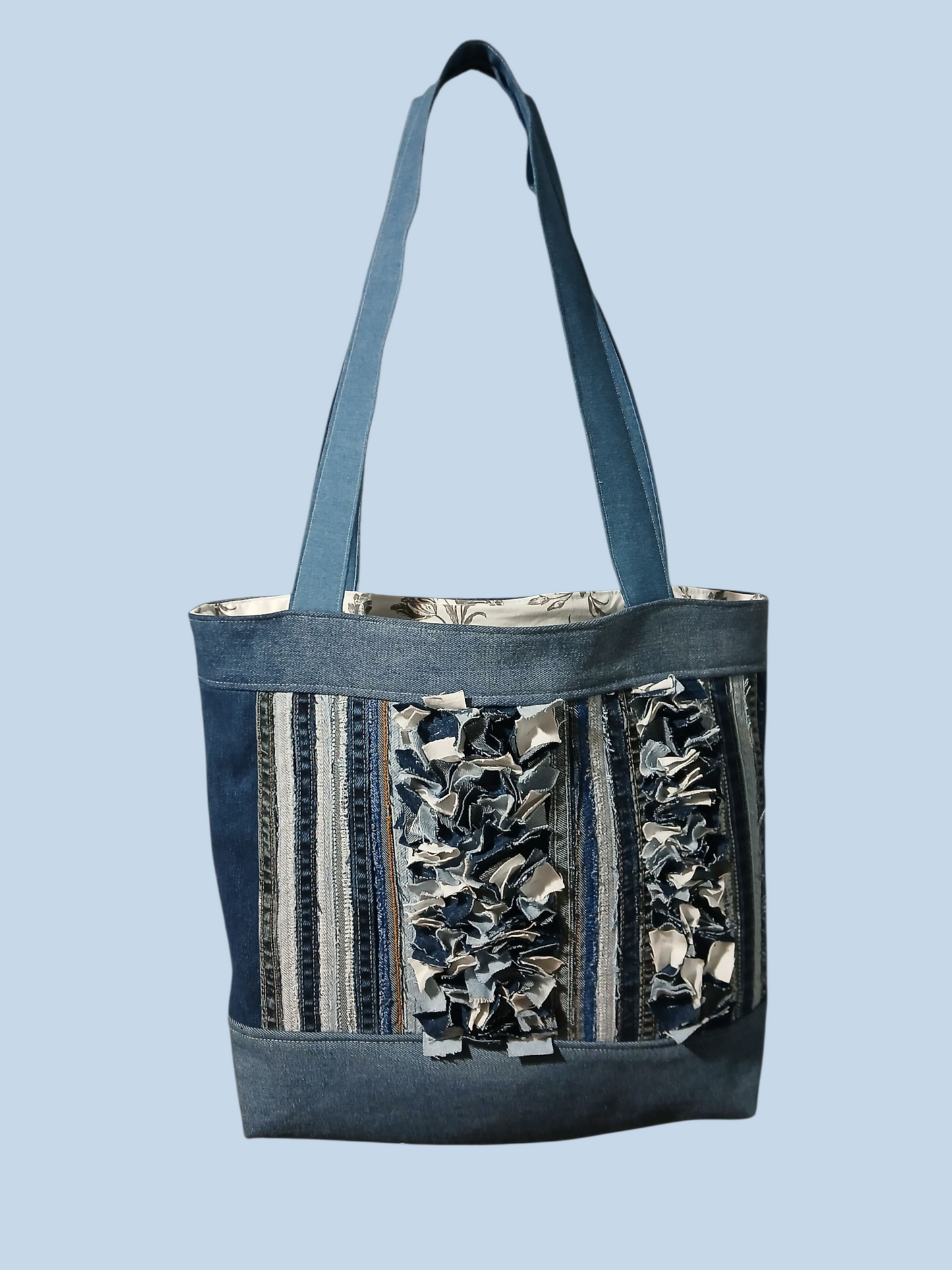 Absolutely New-Denim Upcycled Textured tote bag