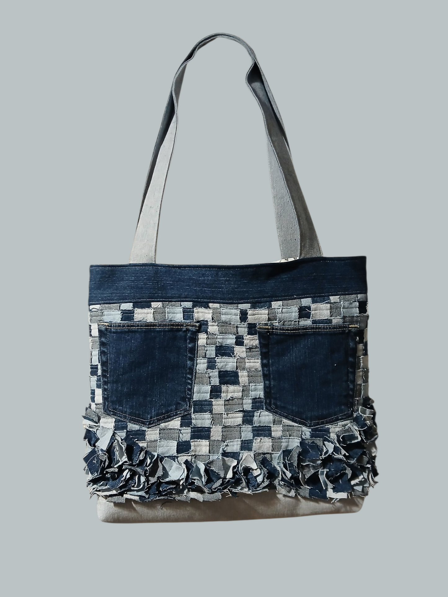 Denim Light Blue Upcycled Tote Bag