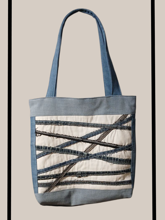 Thrifted Blue Jean Tote Bag