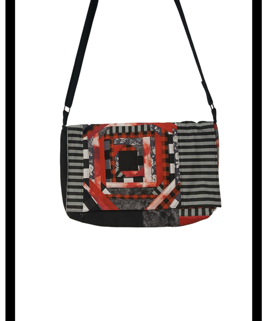 Black and Red Scrap Large Crossbody