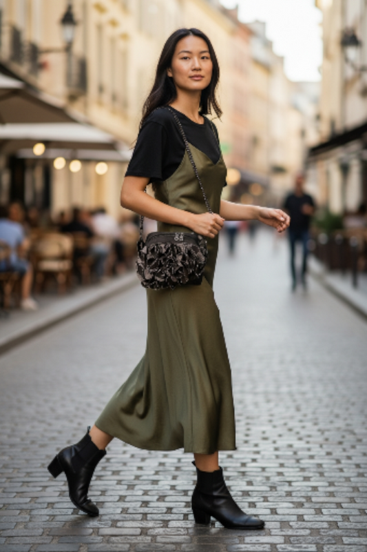 Absolutely New-Denim Mini Karmen with Chain