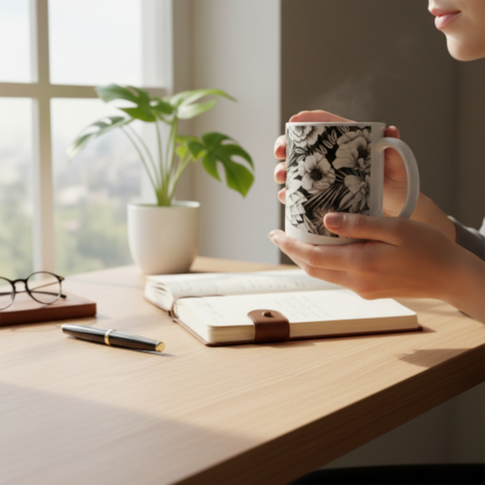 Drinkware/Mug-Black Botanicals