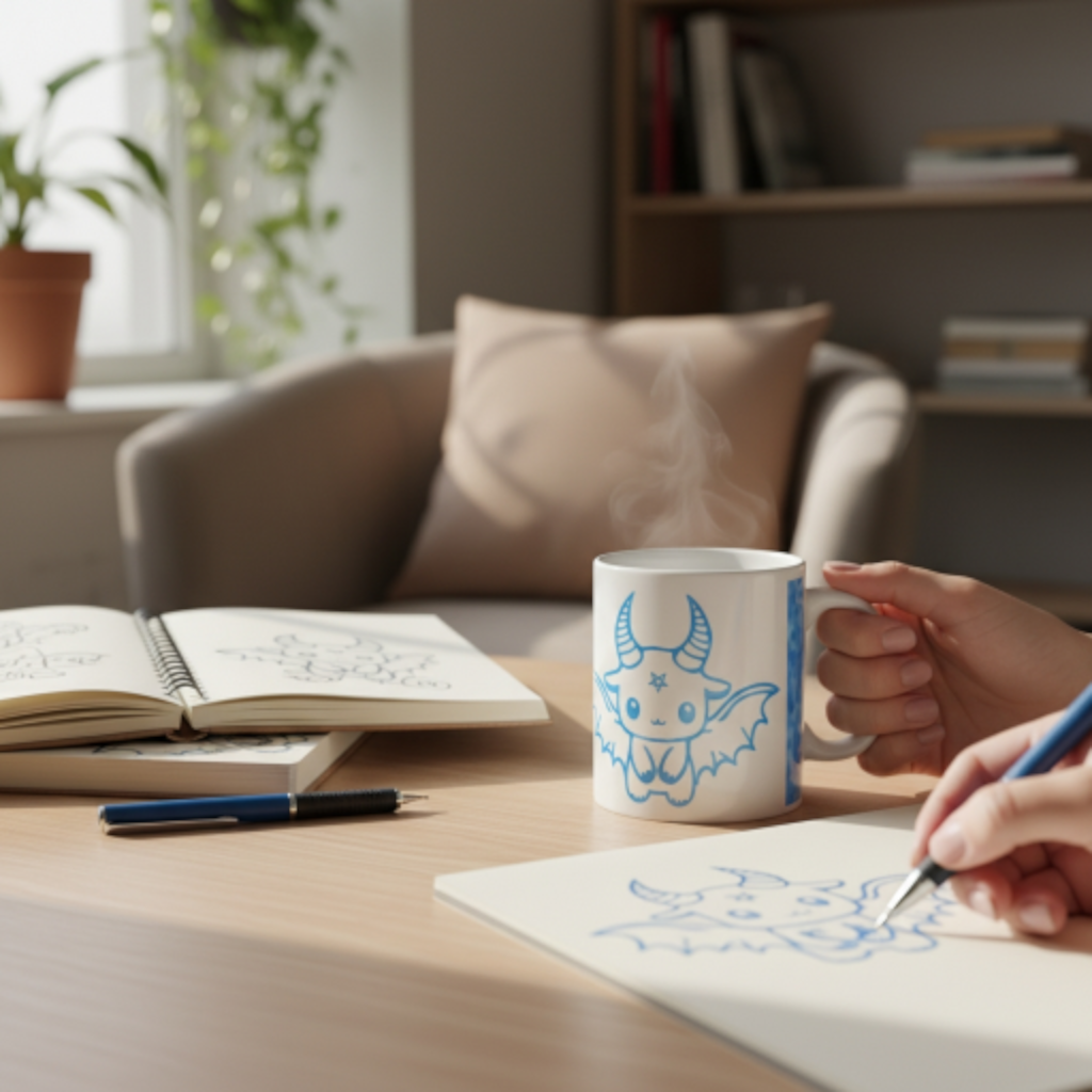 Drinkware/Mug-Baby Blue Baphomet