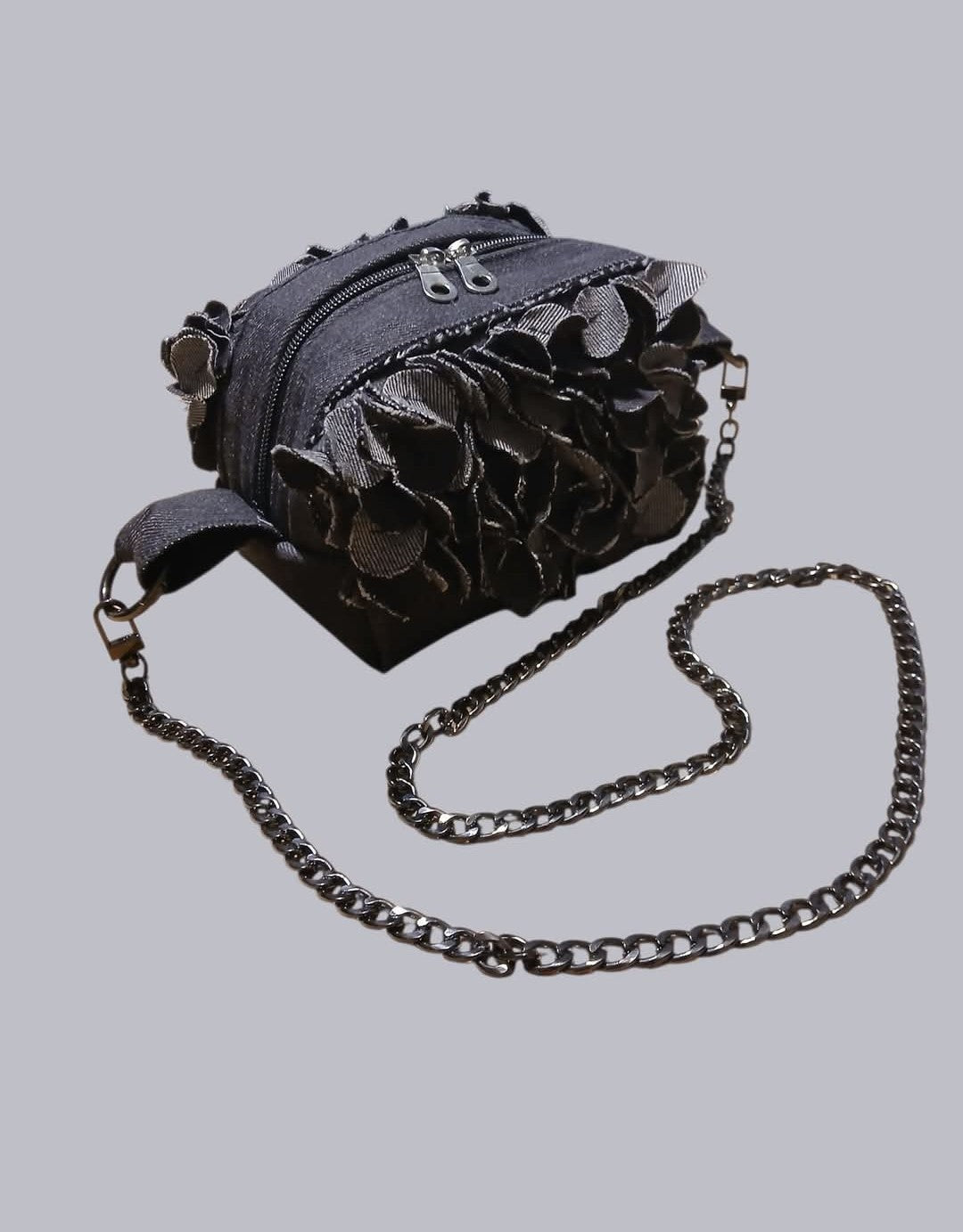 Absolutely New-Denim Mini Karmen with Chain