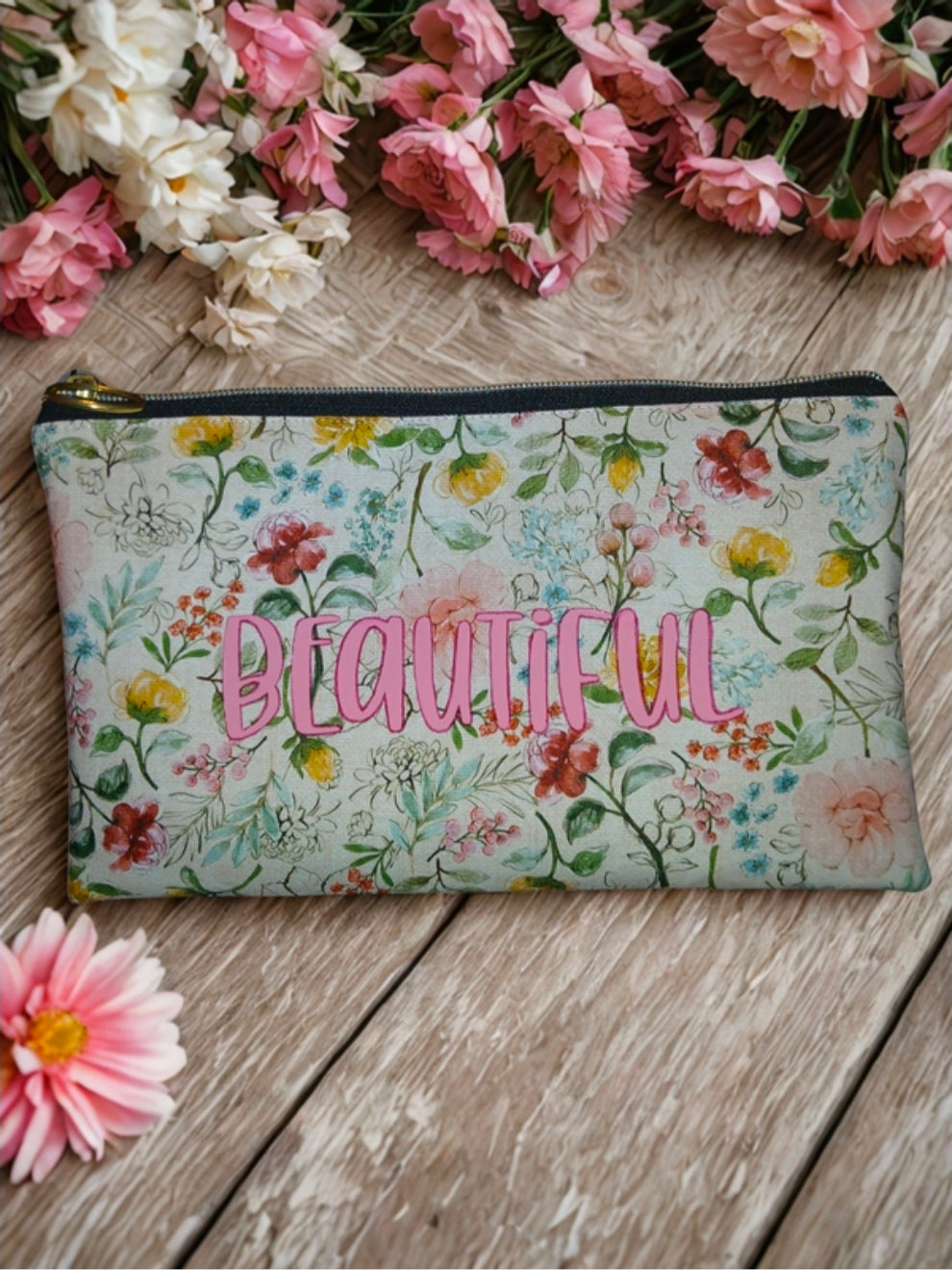 Absolutely New-Large Beautiful Floral Makeup Bag